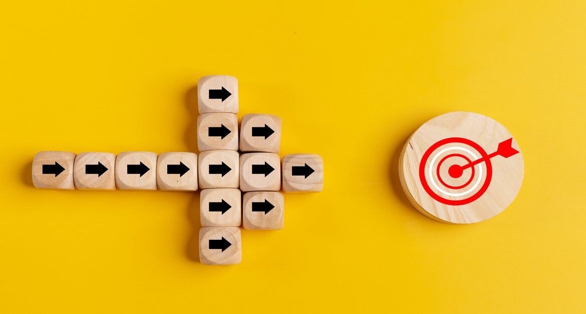 Concept of target marketing. Wooden blocks with arrow and target Ready to Level Up Your Digital Strategy?
