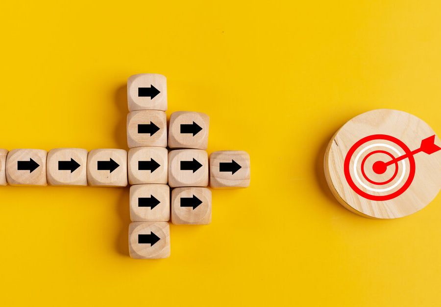 Concept of target marketing. Wooden blocks with arrow and target Ready to Level Up Your Digital Strategy?